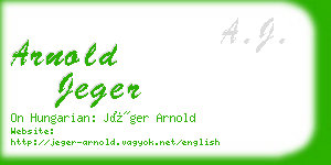 arnold jeger business card